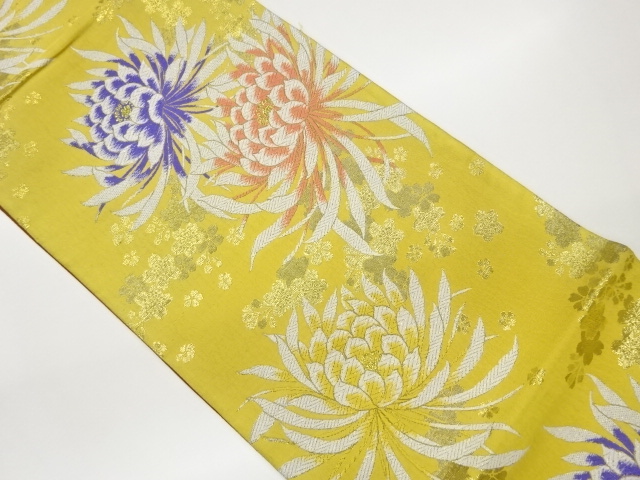 JAPANESE FUKURO OBI / WOVEN SAKURA & KIKU